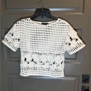 Elliatt White Floral Lace Blouse